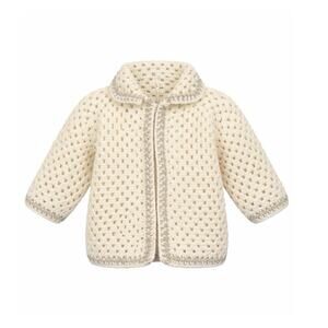 NEW Handmade Crochet Toddler Cardigan Sweater Cream Color Size 2T Open Knit